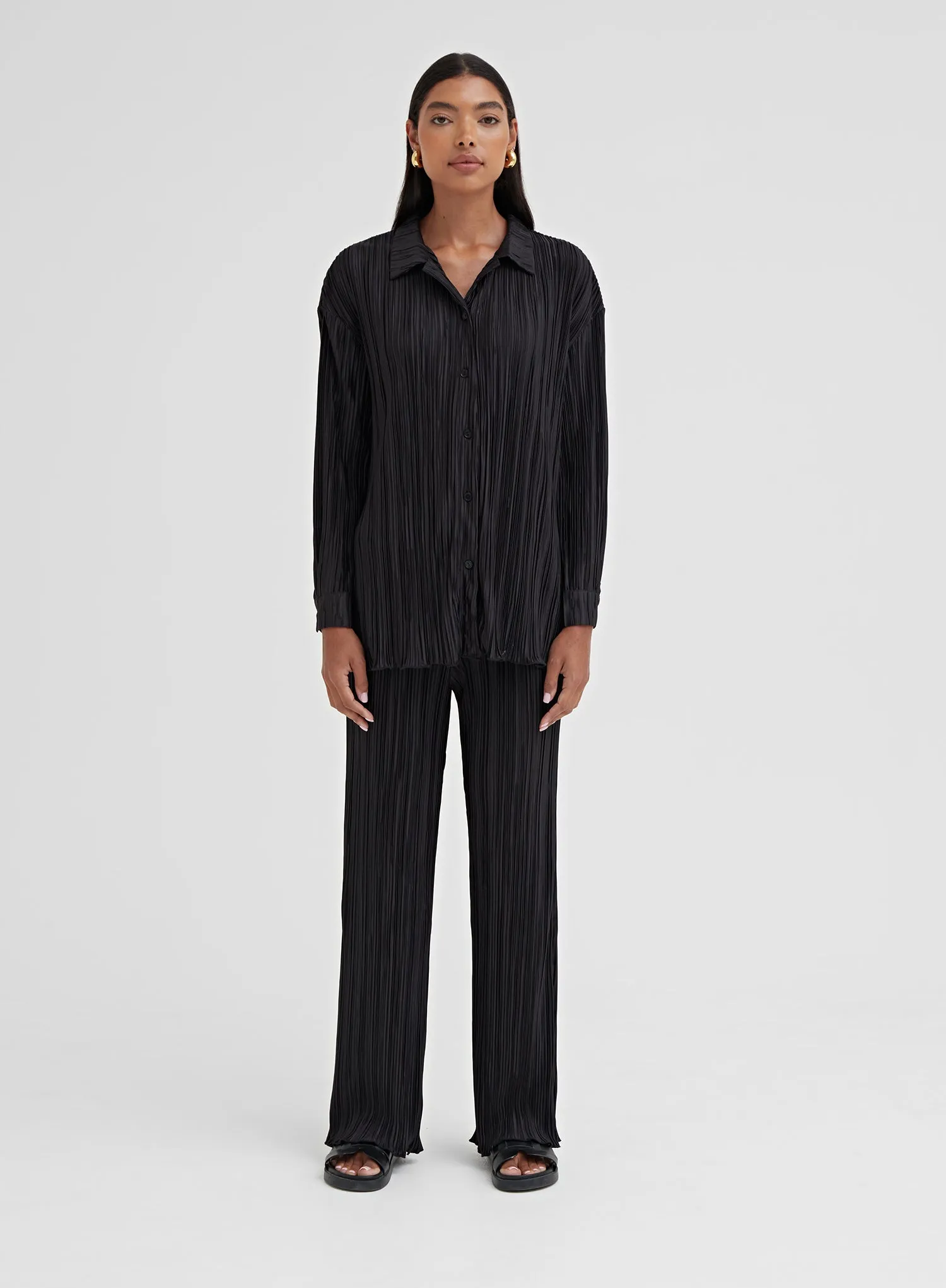 Black Plisse Shirt - Palais sold by 4th and Reckless product image thumbnail 2