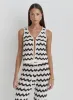 Navy And Cream Wave Crochet Tie Side Top- Ana sold by 4th and Reckless