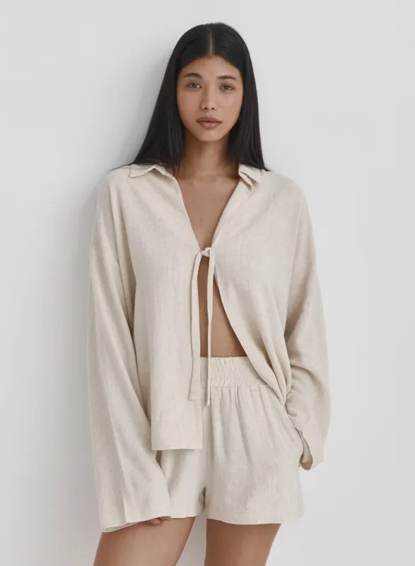 Beige Linen Shirt- Verona sold by 4th and Reckless