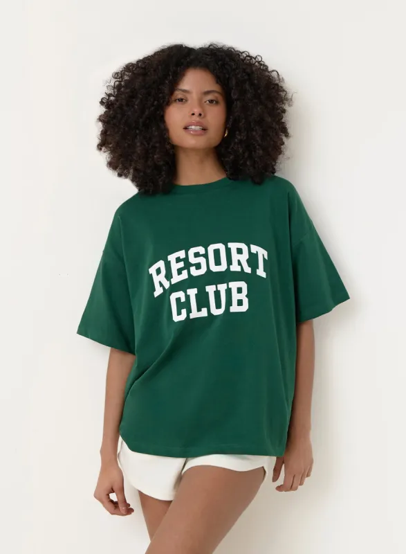Green Resort Club Slogan Tee- Cali sold by 4th and Reckless
