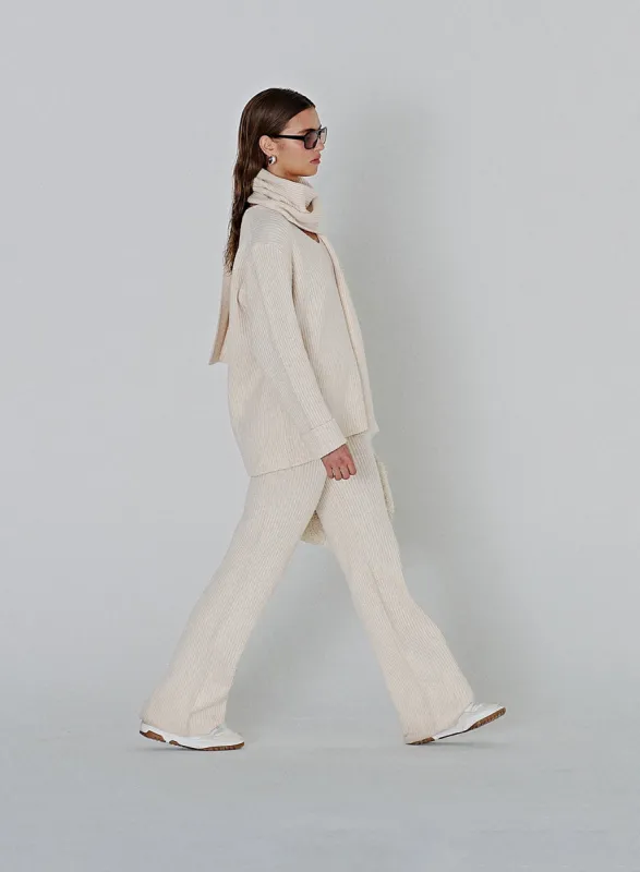 Off White Slouchy Knitted Trousers - Remy sold by 4th and Reckless