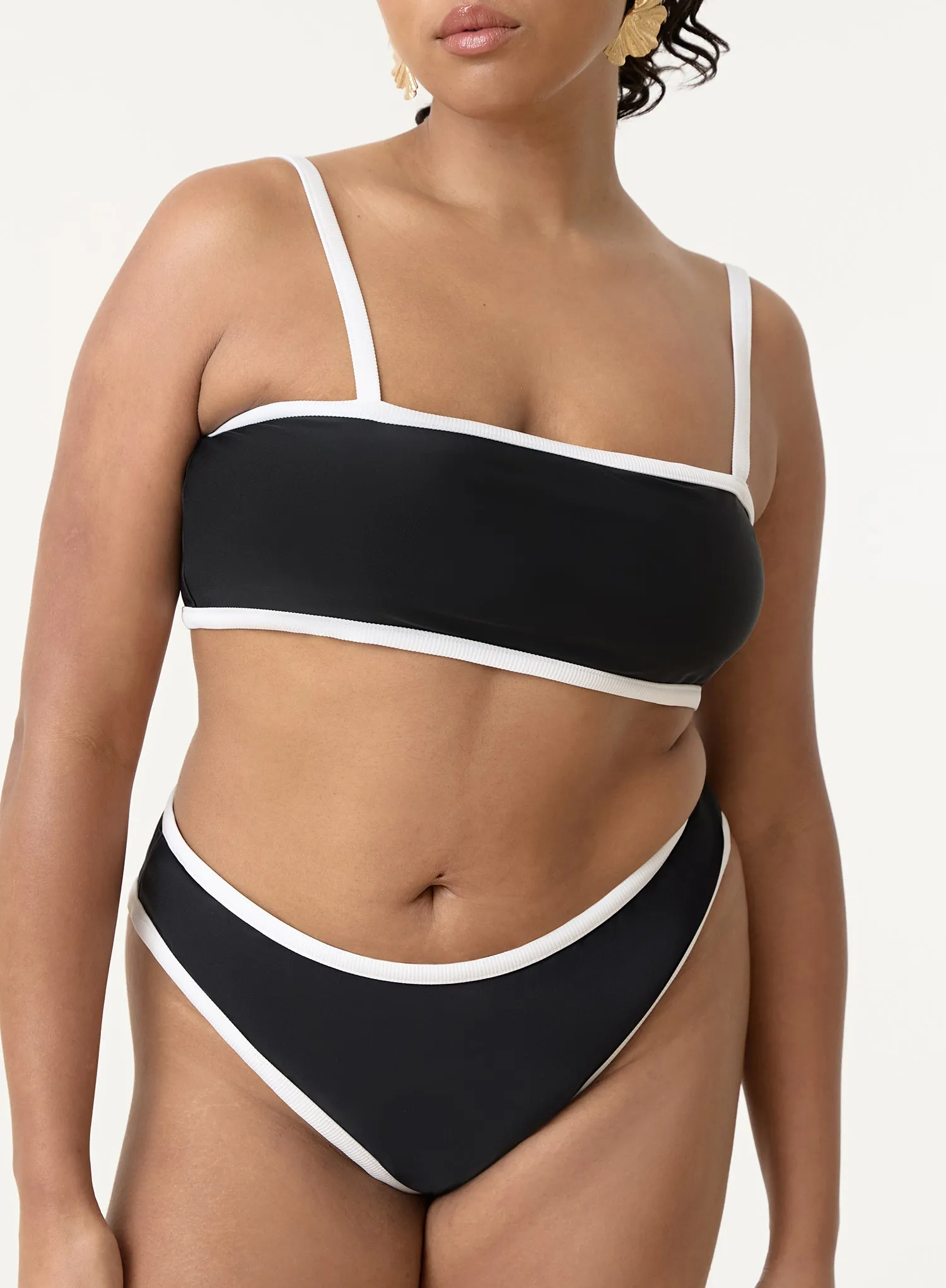 Black Contrast Trim High Leg Bikini Bottom- Cabo sold by 4th and Reckless product image thumbnail 4