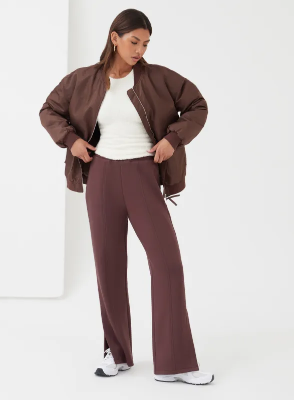 Chocolate Brown Split Straight Leg Jogger - Koen sold by 4th and Reckless