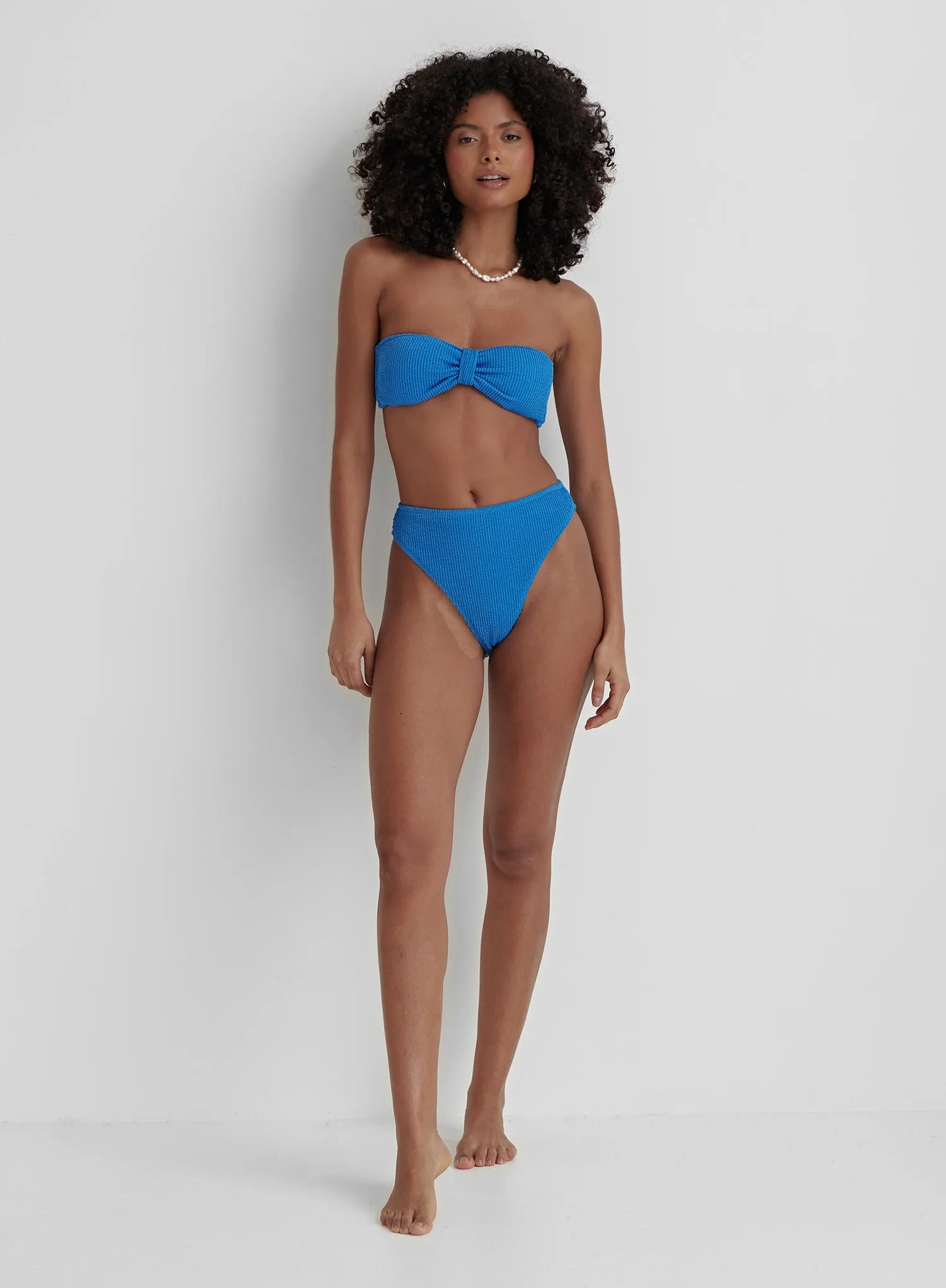 Blue Crinkle Bandeau Bikini Top- Capri sold by 4th and Reckless product image thumbnail 3