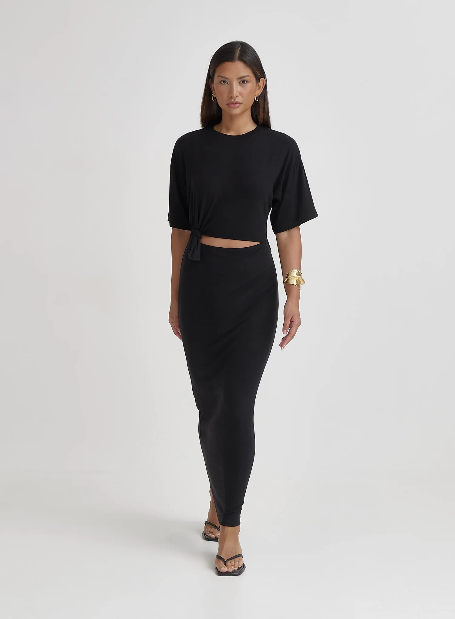 Black Cut Out Maxi Dress sold by 4th and Reckless product image thumbnail 3