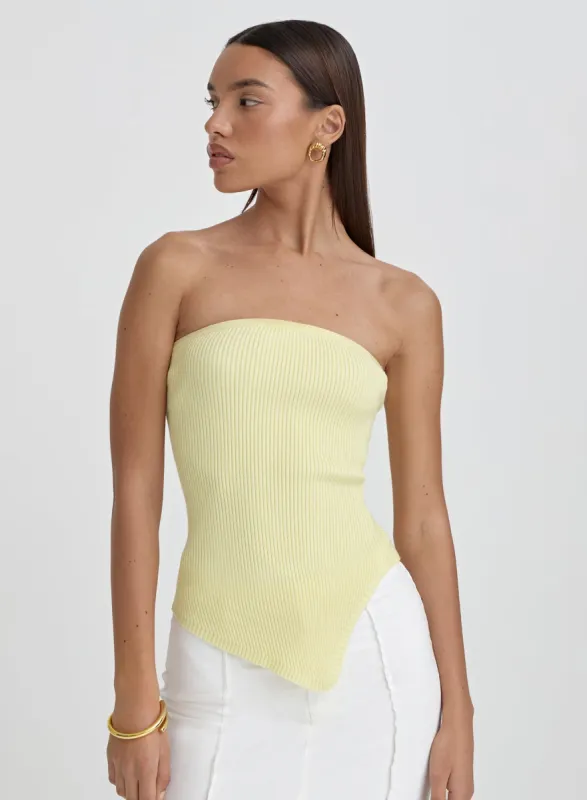 Yellow Knitted Bandeau Top- Mila sold by 4th and Reckless