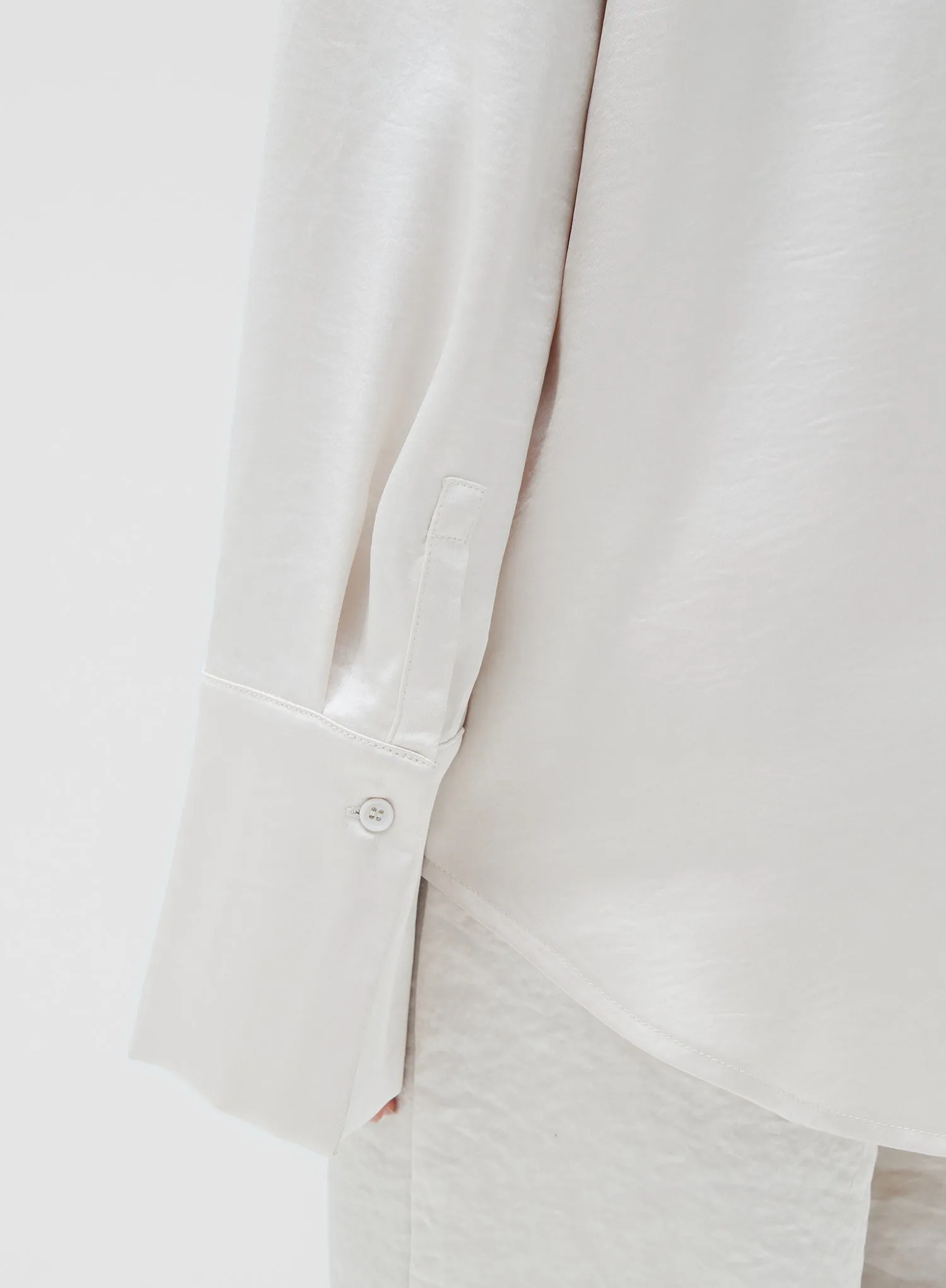 Cream Oversized Satin Shirt – Alex sold by 4th and Reckless product image thumbnail 4