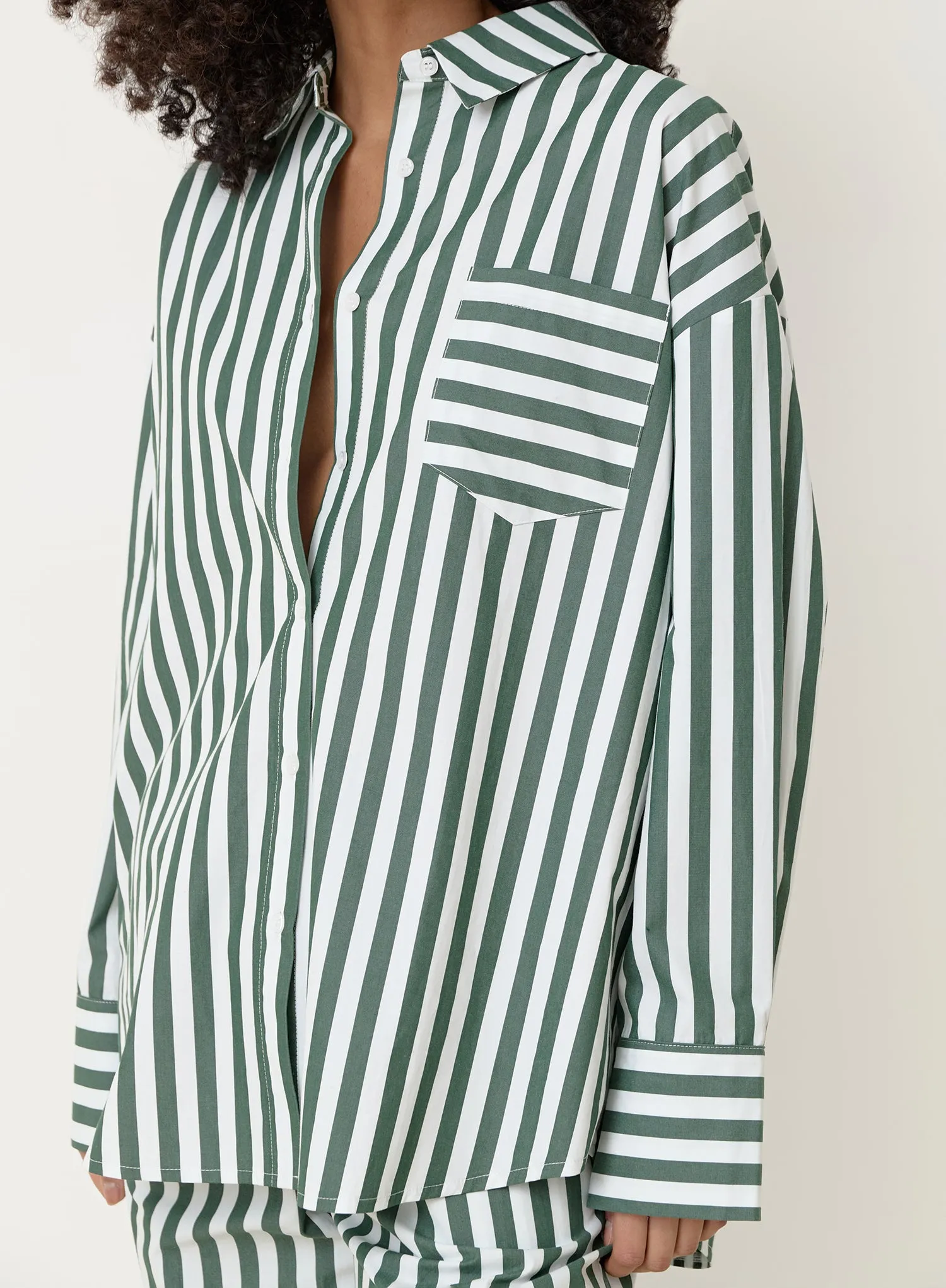 Green Stripe Oversized Shirt sold by 4th and Reckless product image thumbnail 4