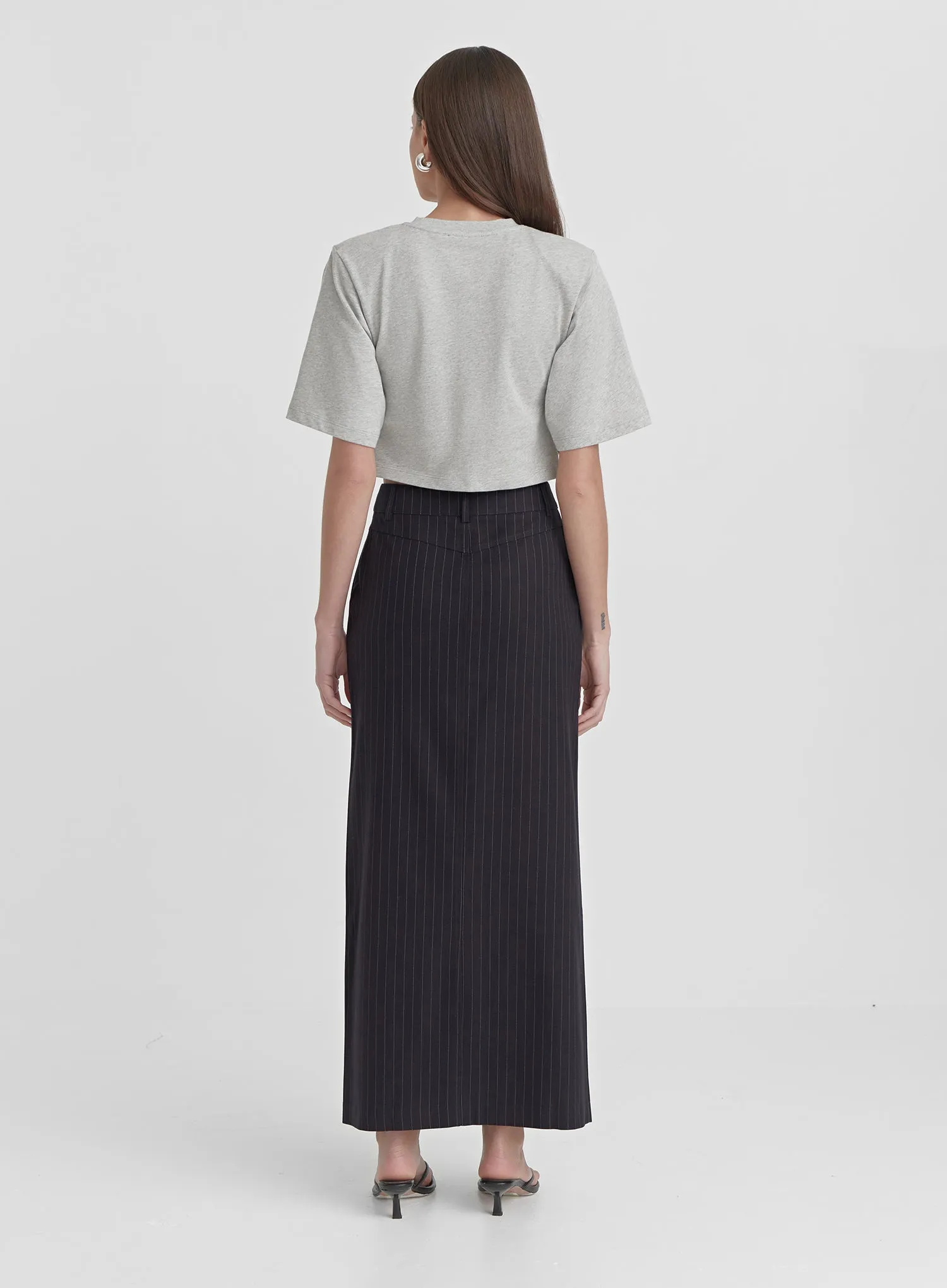 Grey Knot Front Cropped T-shirt- Heidi sold by 4th and Reckless product image thumbnail 5