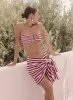 Red And White Stripe Multiway Sarong- Mala sold by 4th and Reckless