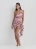 Red And White Stripe Multiway Sarong- Mala sold by 4th and Reckless