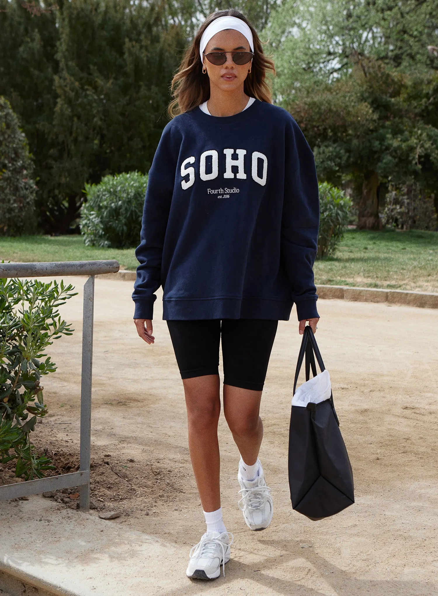 Navy Boucle Logo Sustainable Sweatshirt – Soho sold by 4th and Reckless