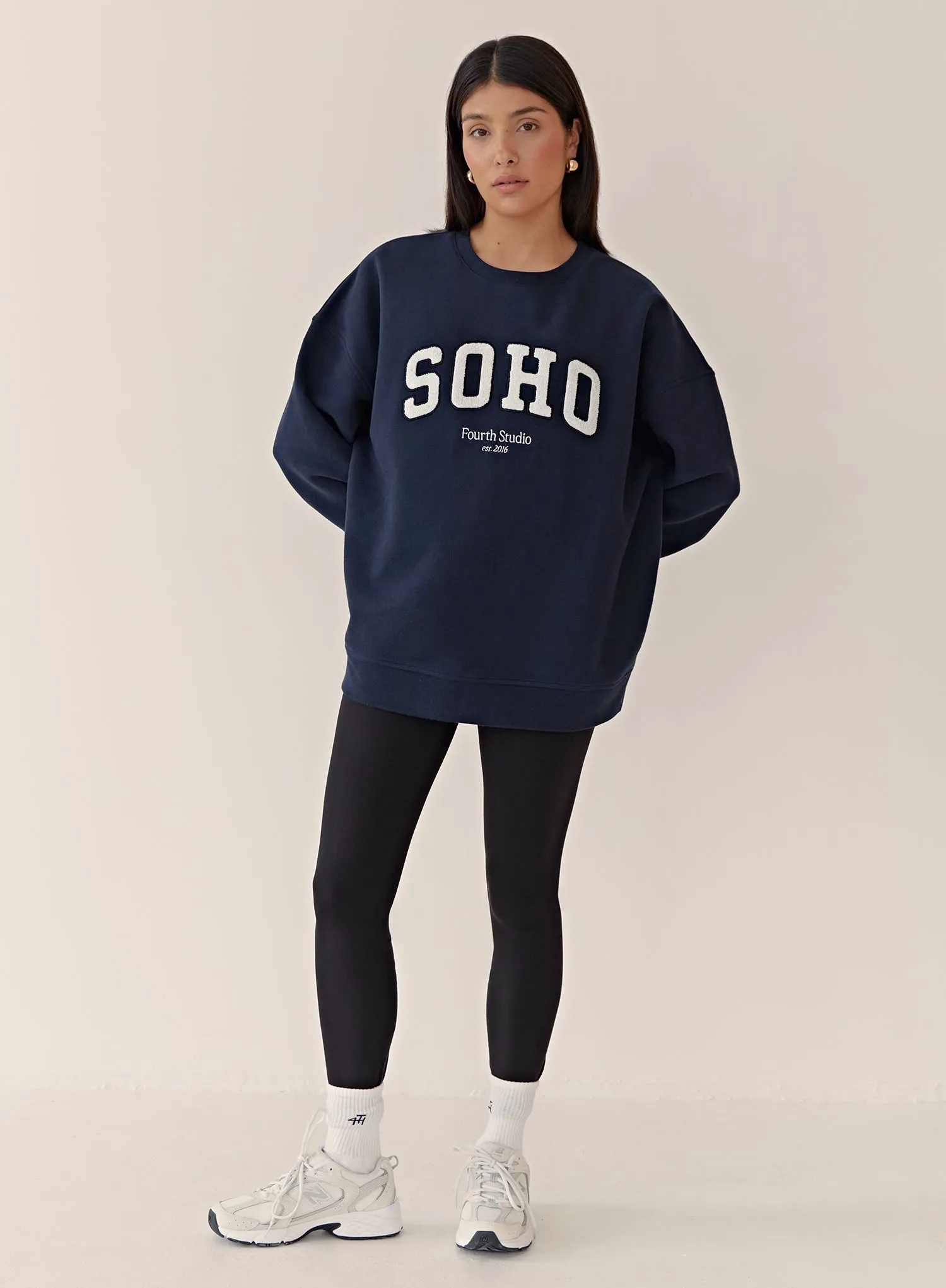 Navy Boucle Logo Sustainable Sweatshirt – Soho sold by 4th and Reckless product image thumbnail 3
