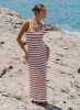 Red And White Stripe Knitted Maxi Dress- Brittany sold by 4th and Reckless