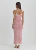 Red And White Stripe Knitted Maxi Dress- Brittany sold by 4th and Reckless