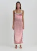 Red And White Stripe Knitted Maxi Dress- Brittany sold by 4th and Reckless