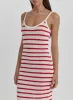 Red And White Stripe Knitted Maxi Dress- Brittany sold by 4th and Reckless