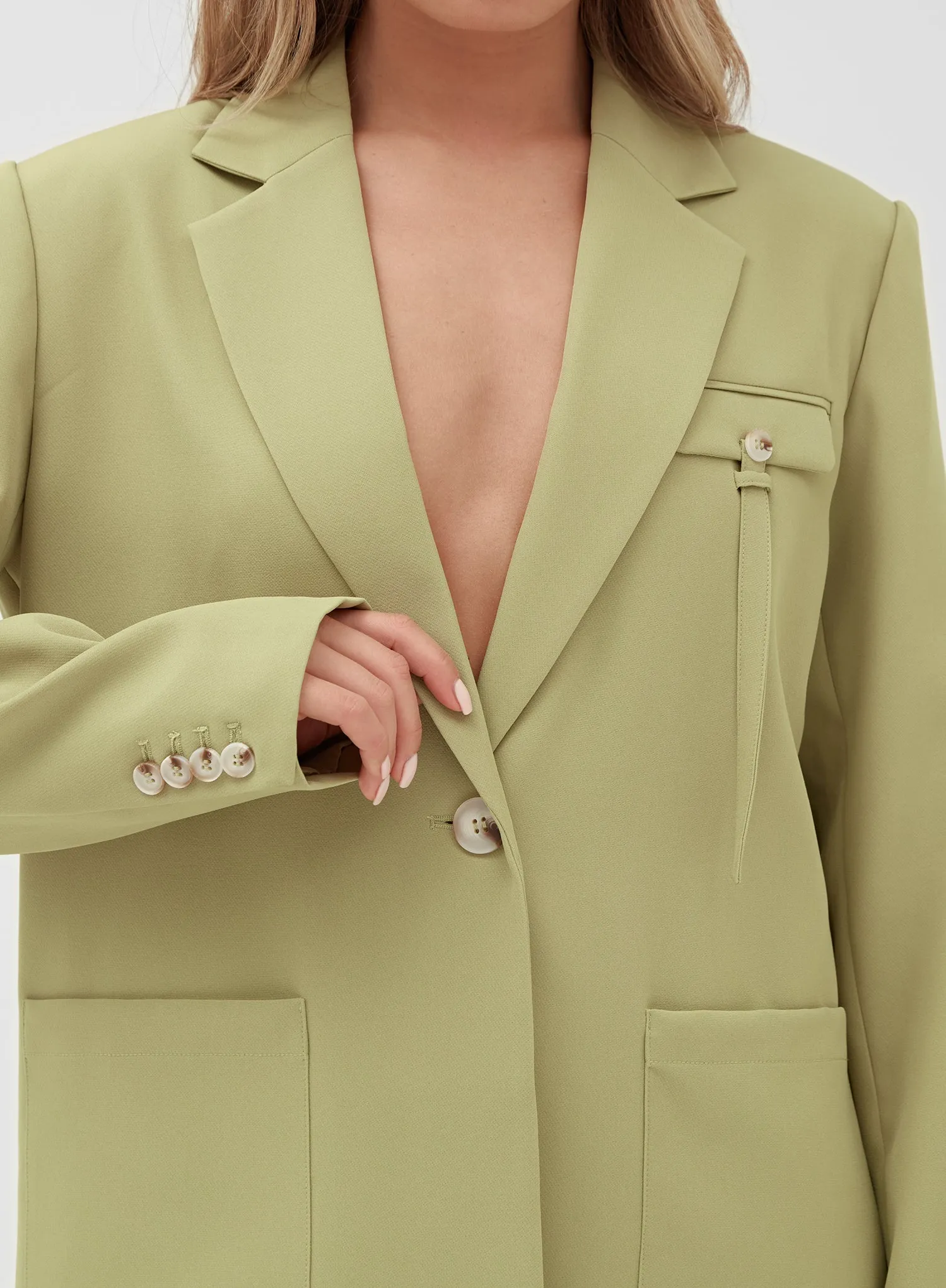 Green Oversized Pocket Detail Blazer - Max sold by 4th and Reckless product image thumbnail 3