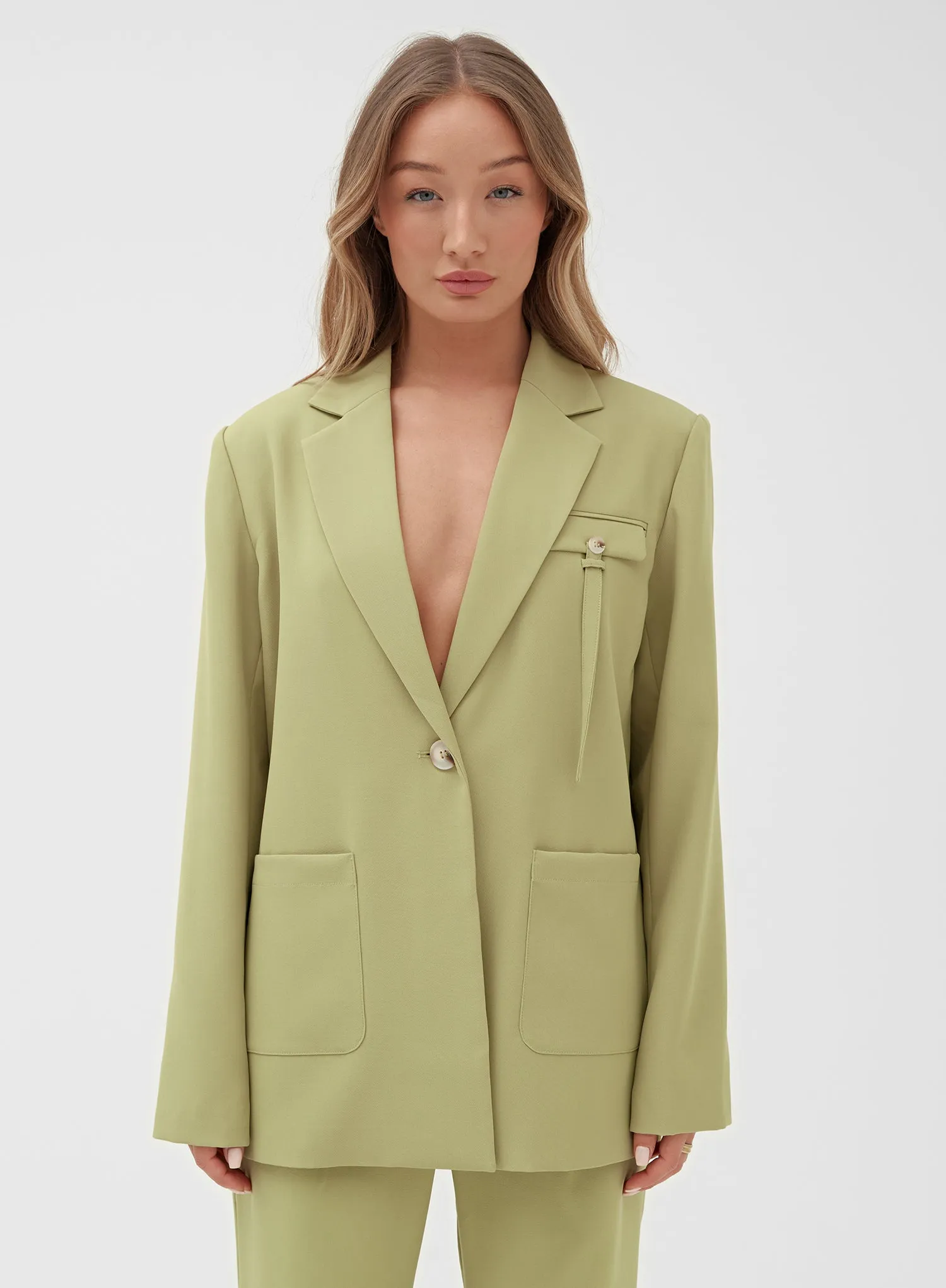 Green Oversized Pocket Detail Blazer - Max sold by 4th and Reckless product image thumbnail 4