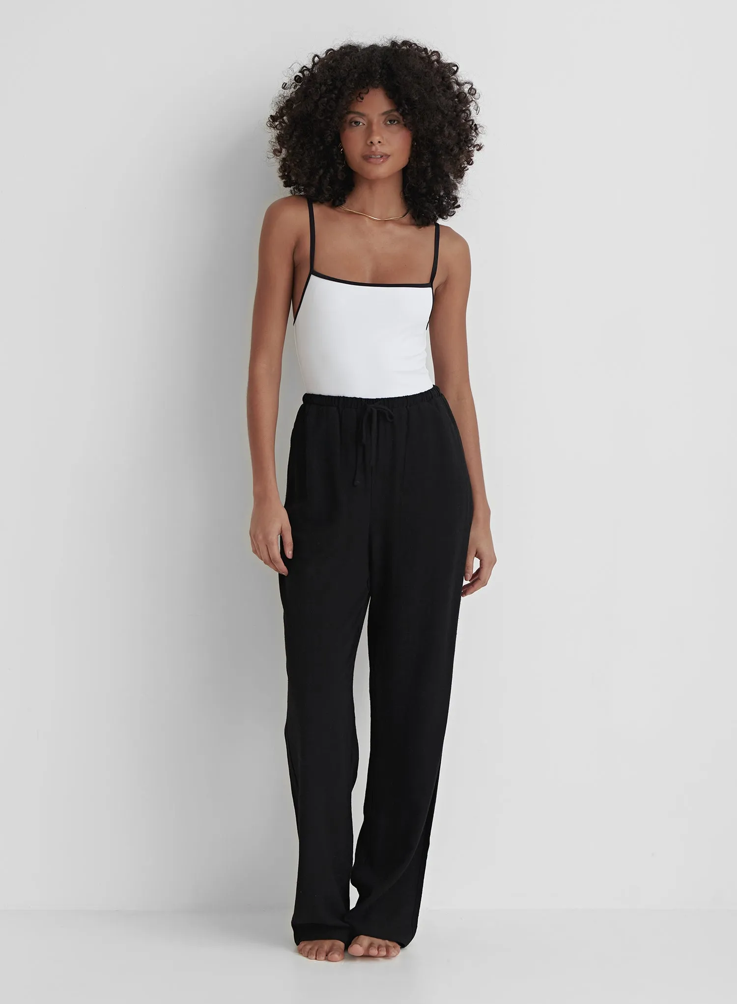 White Contrast Trim Swimsuit- Sicily sold by 4th and Reckless product image thumbnail 2