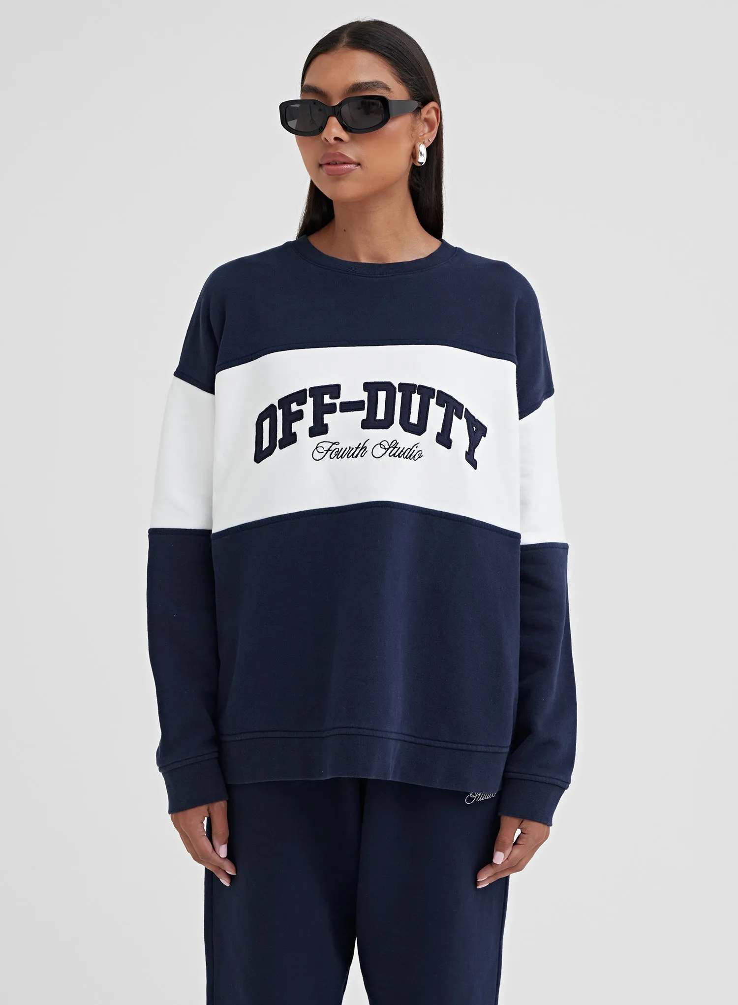 Navy Off Duty Oversized Sweatshirt – Parker sold by 4th and Reckless