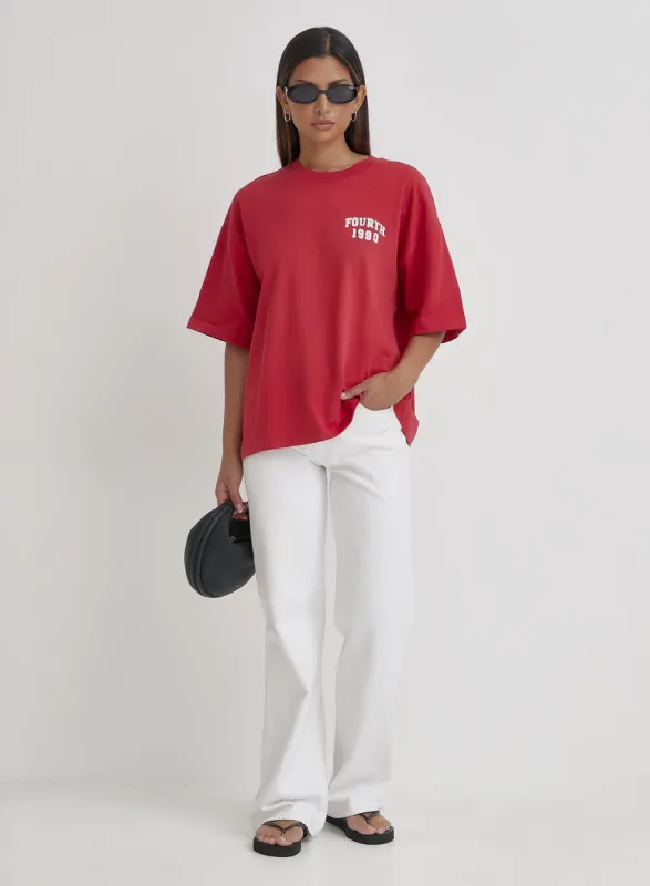 Cherry Red Fourth T-shirt- Tribeca sold by 4th and Reckless