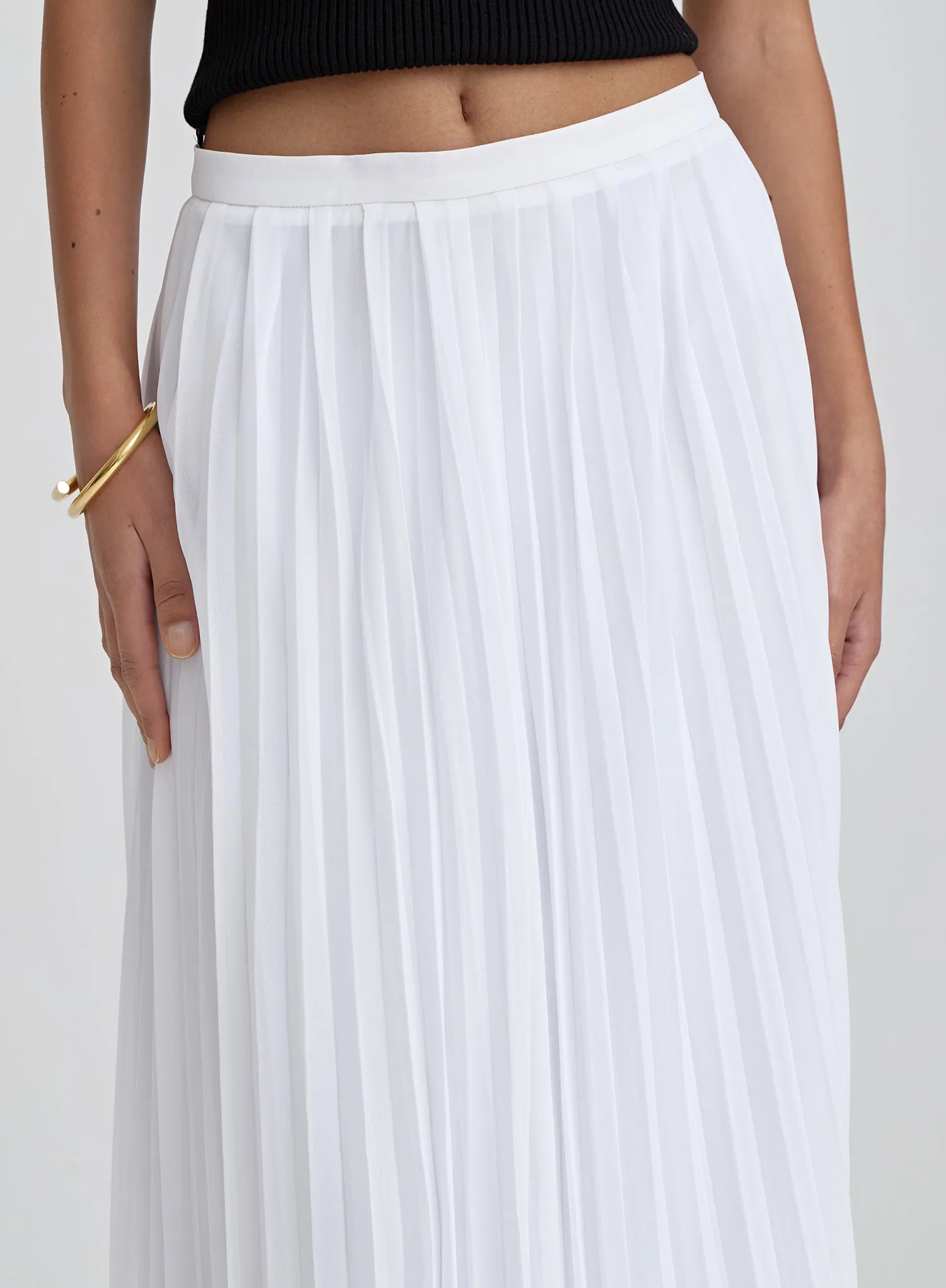 White Pleated Maxi Skirt- Hilda sold by 4th and Reckless product image thumbnail 3
