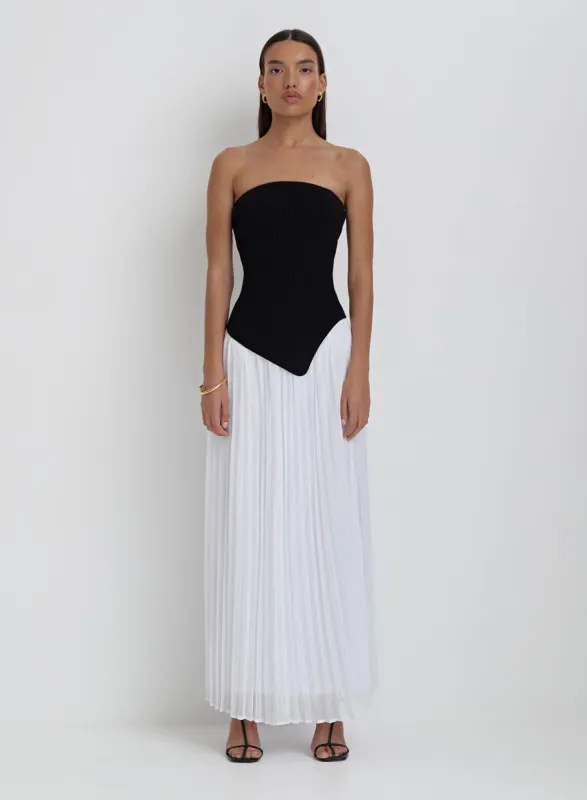 White Pleated Maxi Skirt- Hilda sold by 4th and Reckless
