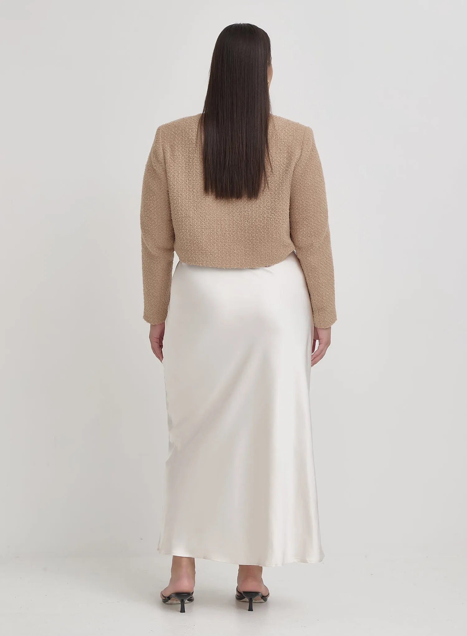 Camel Plus Size Tweed Wool Jacket- Helena sold by 4th and Reckless product image thumbnail 4