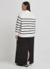 Cream And Navy Plus Size Stripe Jumper- Myda sold by 4th and Reckless