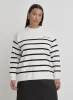 Cream And Navy Plus Size Stripe Jumper- Myda sold by 4th and Reckless