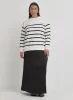 Cream And Navy Plus Size Stripe Jumper- Myda sold by 4th and Reckless