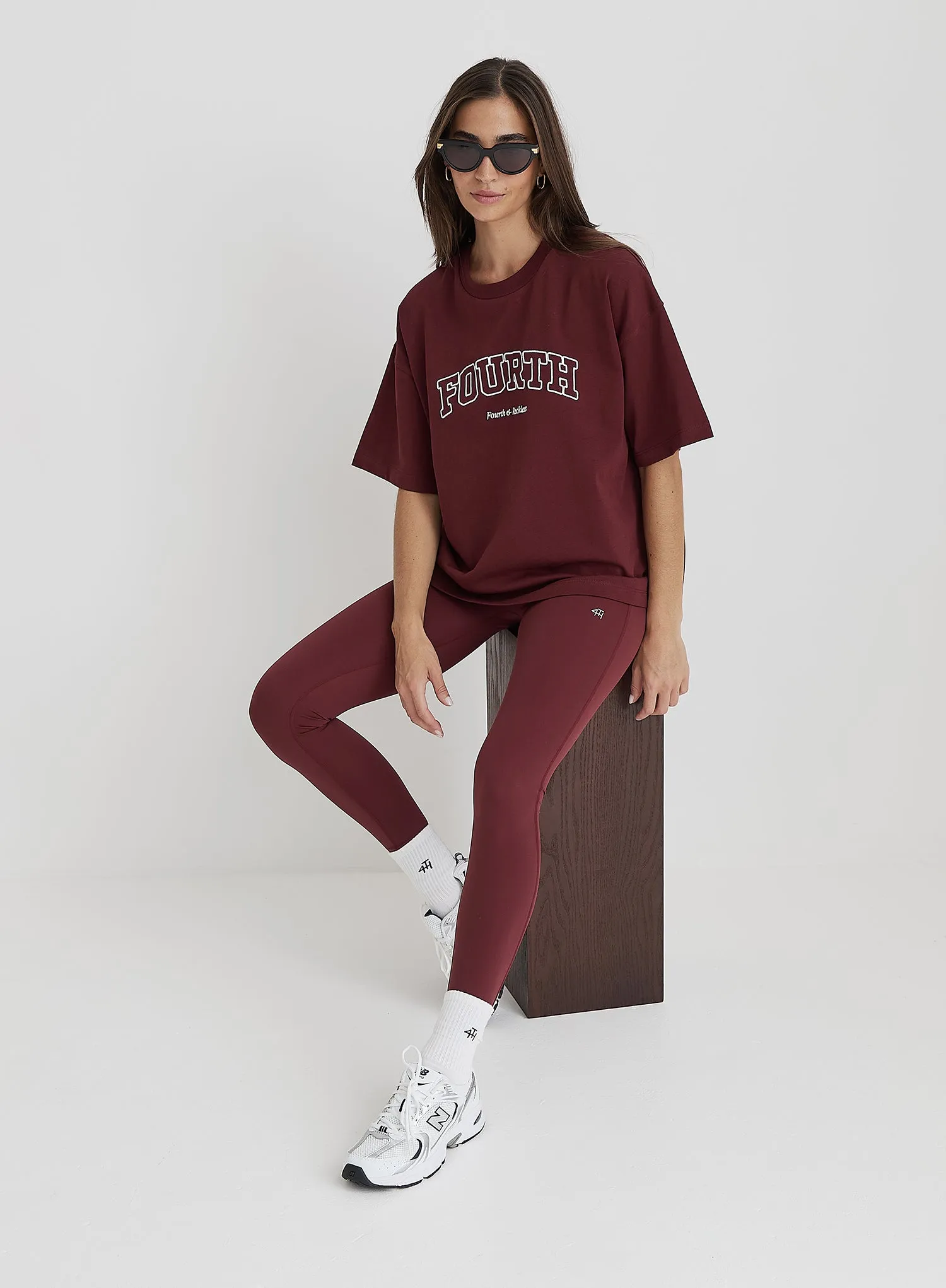 Burgundy Fourth Slogan Oversized Tee- Finley sold by 4th and Reckless product image thumbnail 4