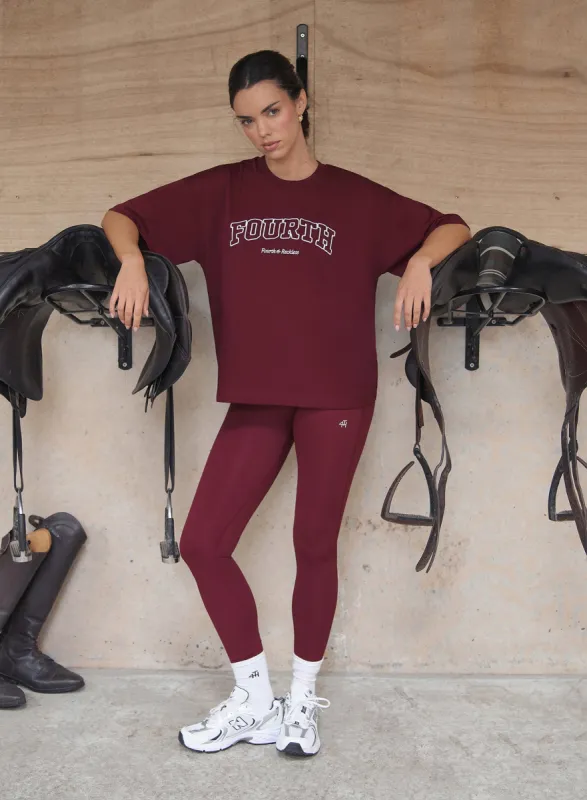 Burgundy Fourth Slogan Oversized Tee- Finley sold by 4th and Reckless