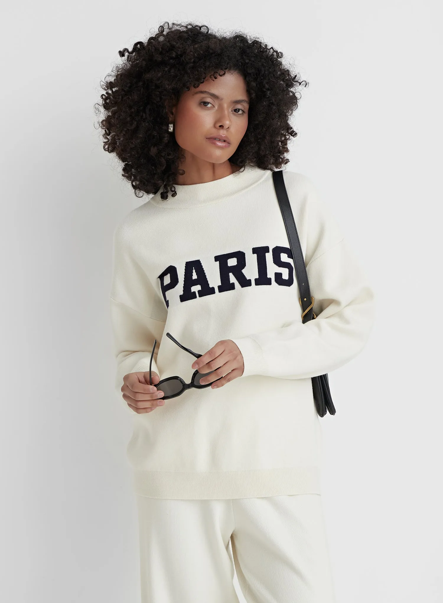 Cream Knitted Paris Jumper- Avery sold by 4th and Reckless