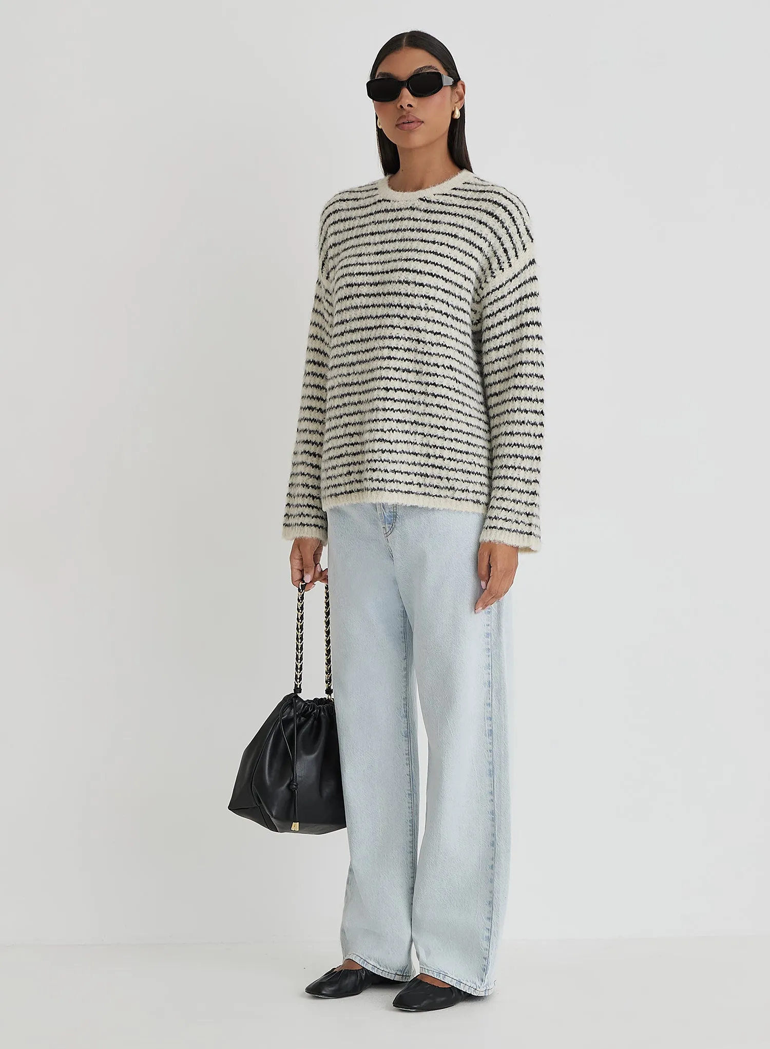 Stripe Oversized Brushed Knit Jumper- Eli sold by 4th and Reckless product image thumbnail 3