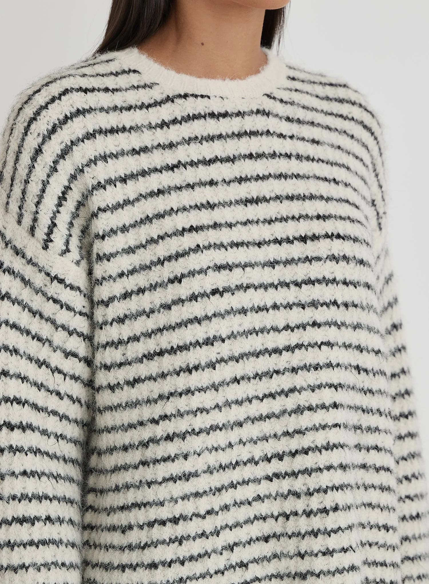 Stripe Oversized Brushed Knit Jumper- Eli sold by 4th and Reckless product image thumbnail 2