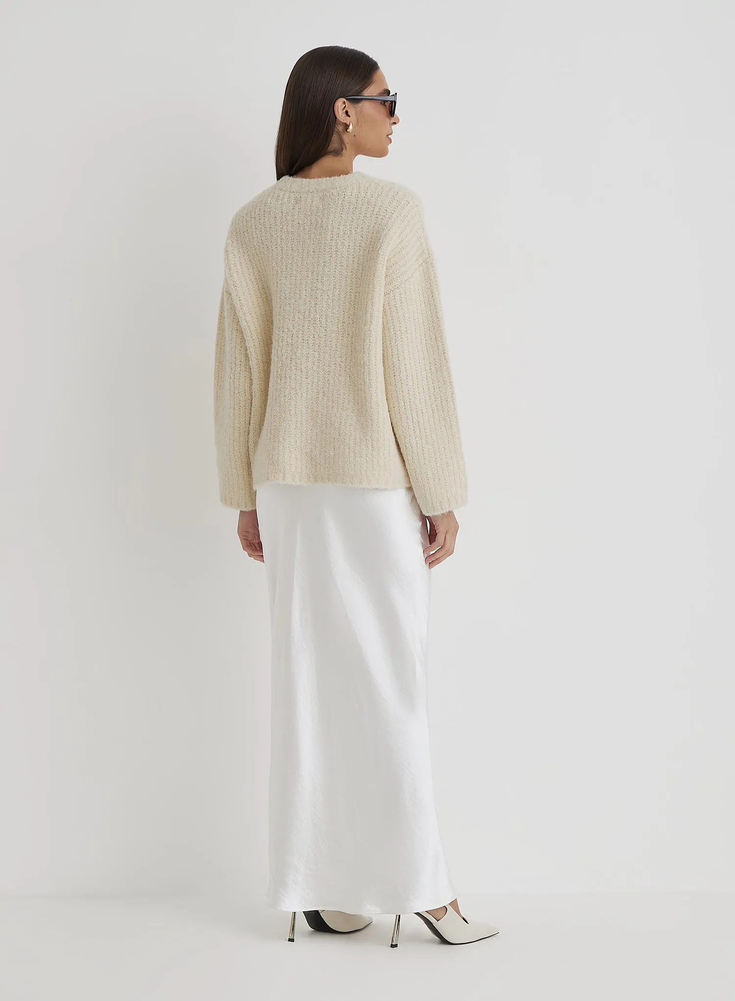 Cream Oversized Knitted Jumper- Abbie sold by 4th and Reckless product image thumbnail 4