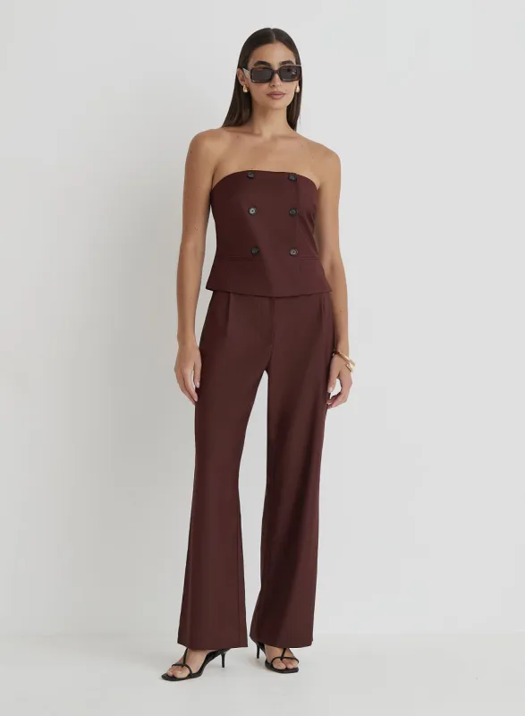 Burgundy Tailored Corset- Crea sold by 4th and Reckless