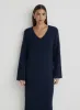 Navy V Neck Knitted Maxi Dress- Dahlia sold by 4th and Reckless