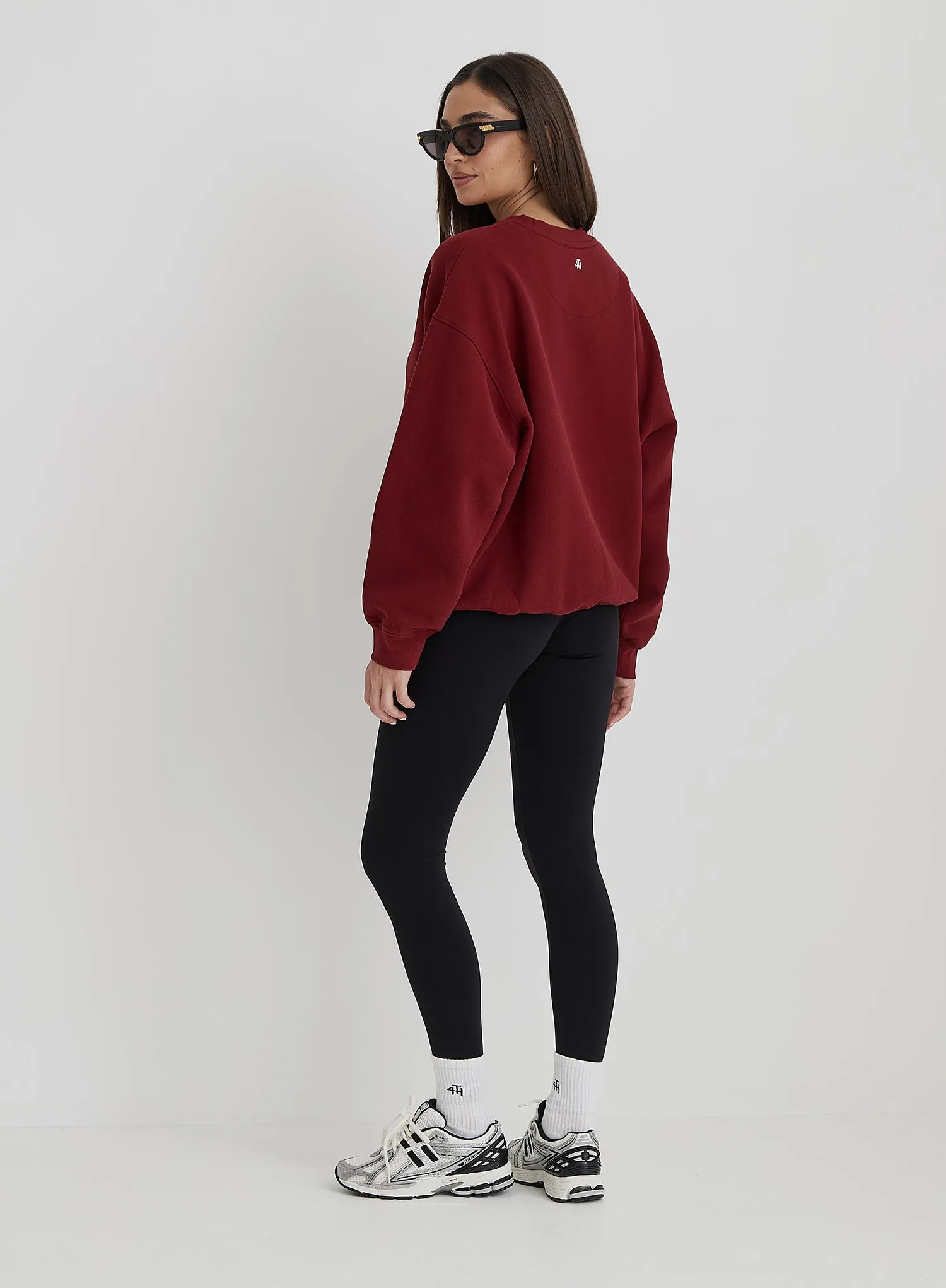 Burgundy Fashion Week Motif Oversized Sweatshirt- Elle sold by 4th and Reckless product image thumbnail 4