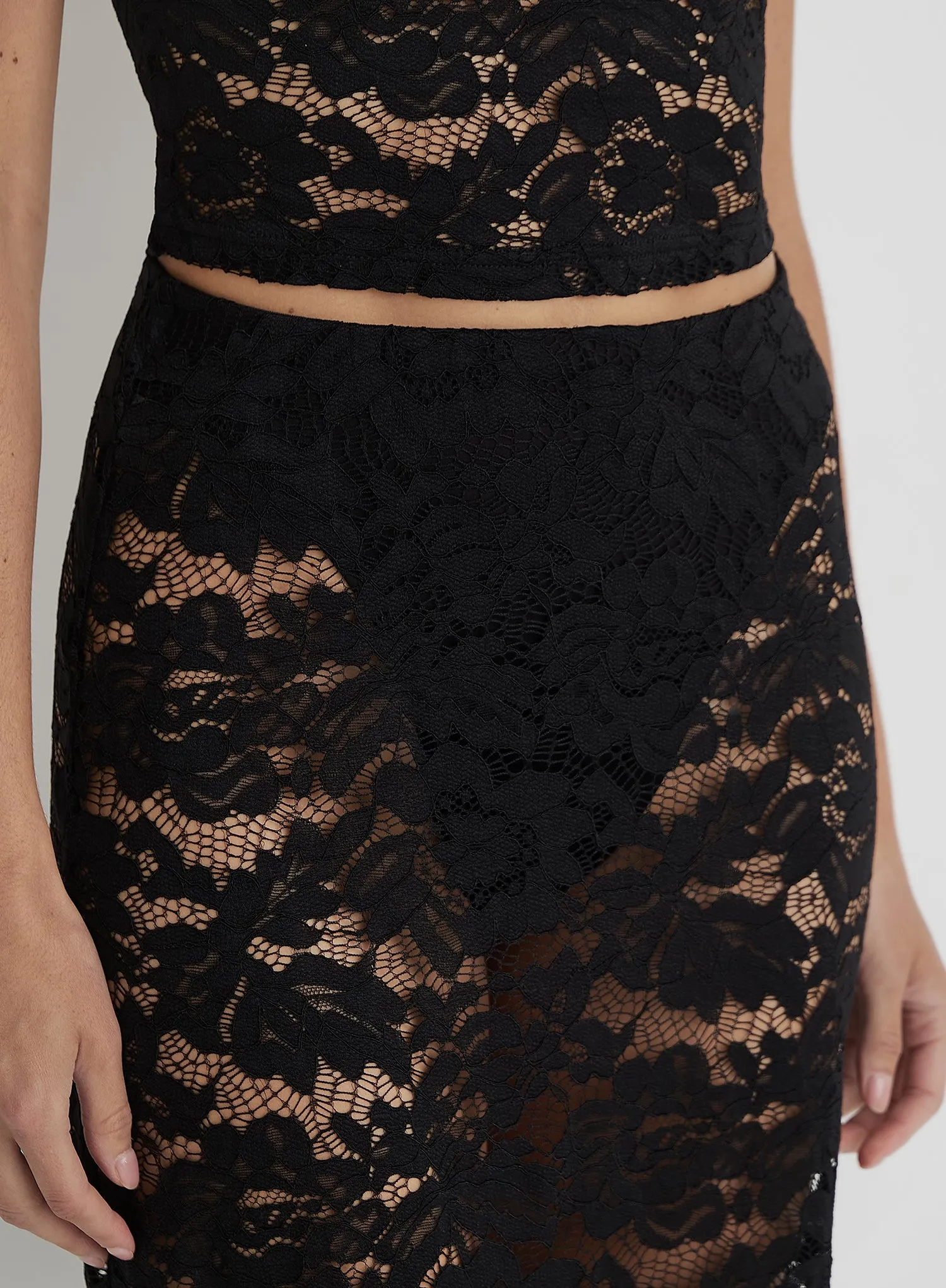 Black Lace Maxi Skirt sold by 4th and Reckless product image thumbnail 4