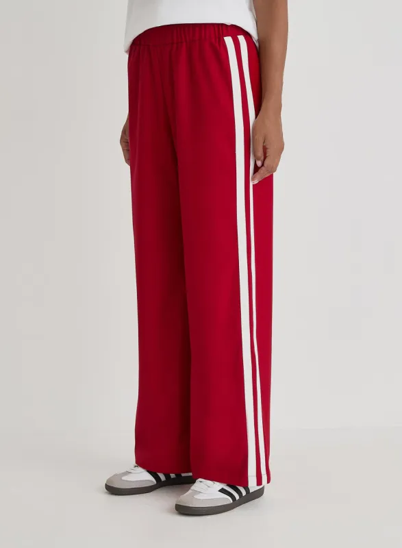 Red Side Stripe Wide Leg Trouser- Tammy sold by 4th and Reckless