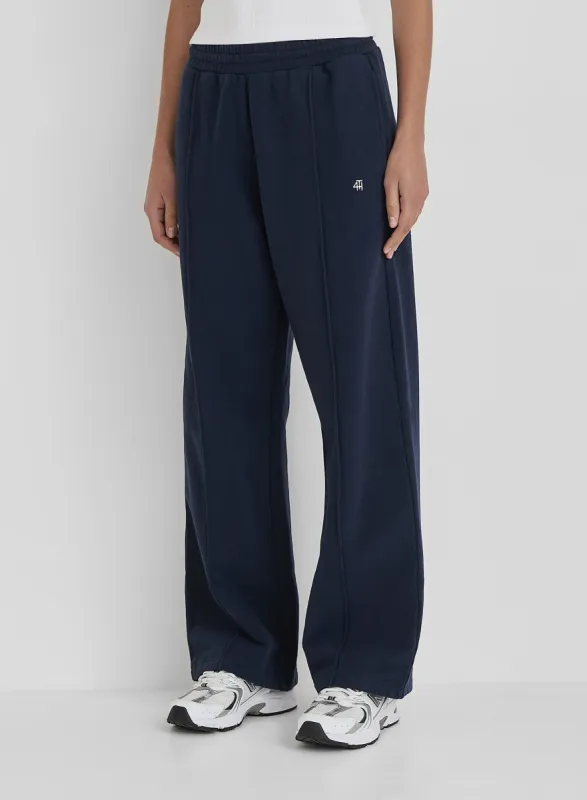 Navy 4th Wide Leg Branded Joggers- Fergie sold by 4th and Reckless
