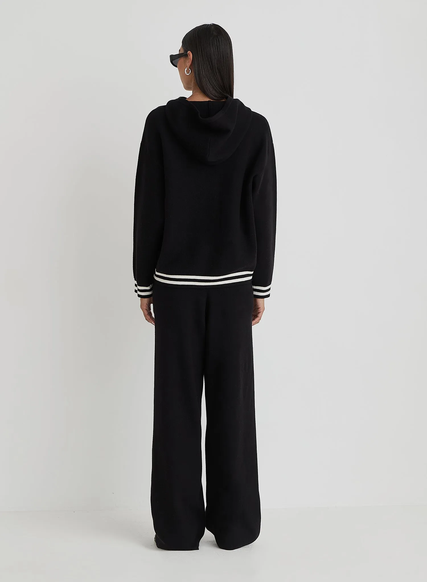 Black Knitted Wide Leg Trouser sold by 4th and Reckless product image thumbnail 4
