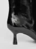 Black Patent Low Heel Boot- Paris sold by 4th and Reckless