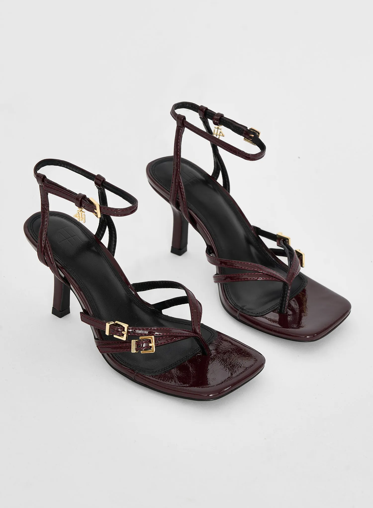 Burgundy Buckle Heeled Sandal- Chicago sold by 4th and Reckless product image thumbnail 2