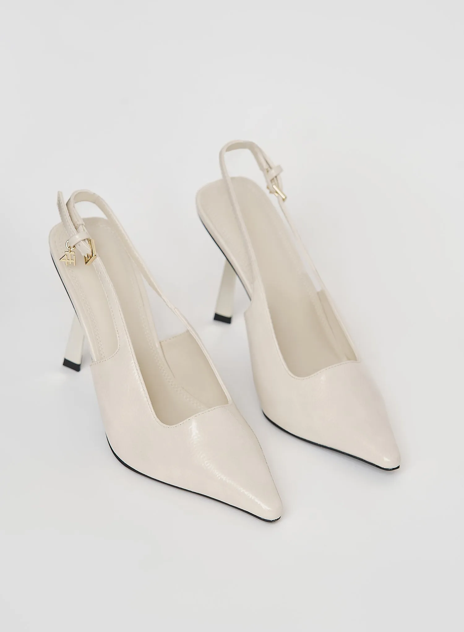 Cream Patent Slingback Contrast Heel- Calabasas sold by 4th and Reckless product image thumbnail 2