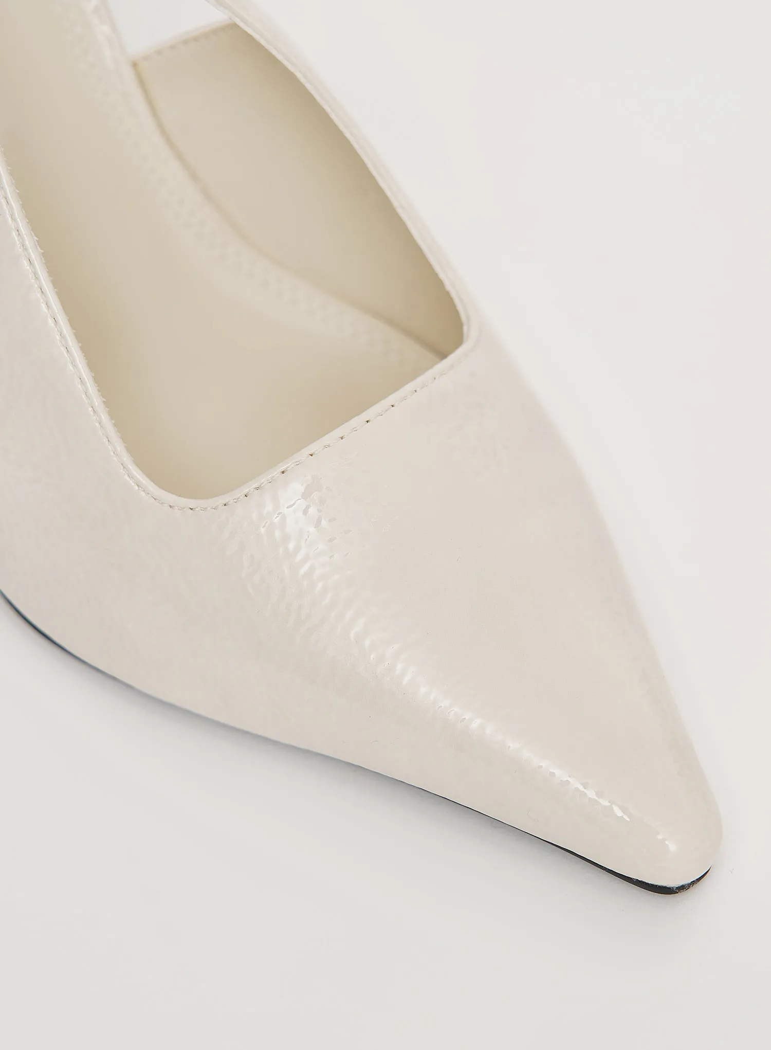 Cream Patent Slingback Contrast Heel- Calabasas sold by 4th and Reckless product image thumbnail 3