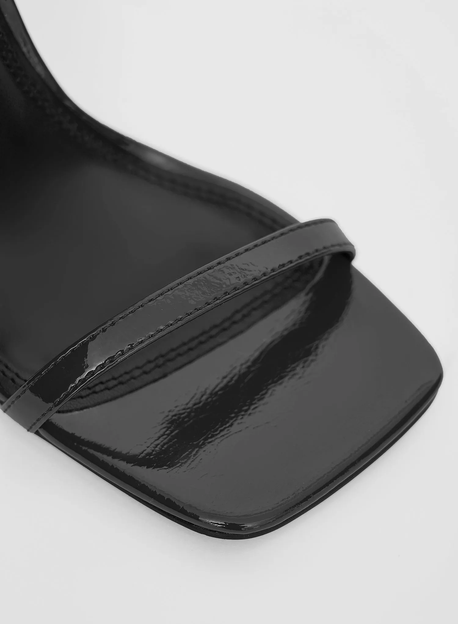Black Strappy Heeled Patent Sandal- Berlin sold by 4th and Reckless product image thumbnail 3